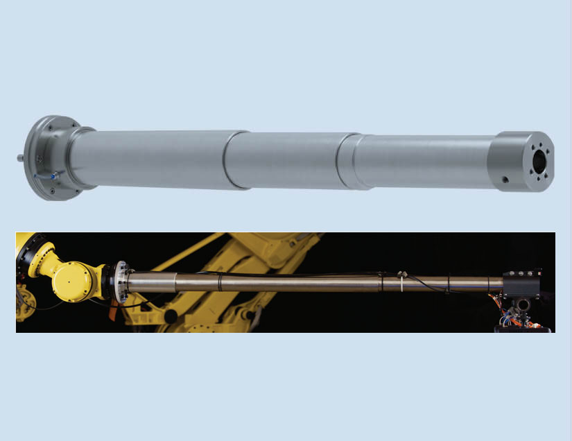 stepped_boom_EOAT_FINAL - Techreo Stepped-diameter Techreo boom with end-of-arm tooling